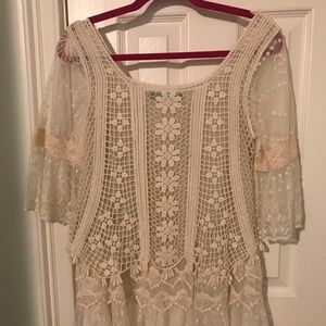 Boutique white lace shirt